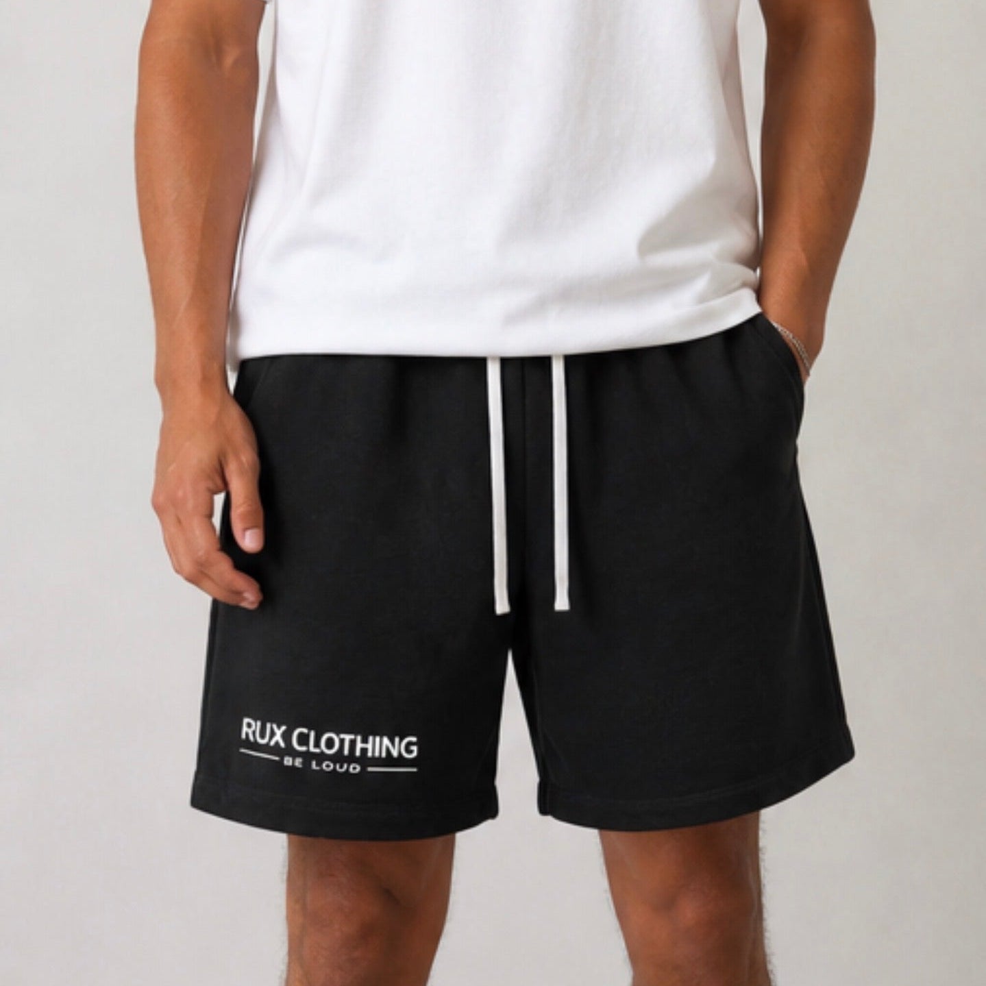RUX Sun Fade Raw Edge Cotton Shorts Loose Fit
