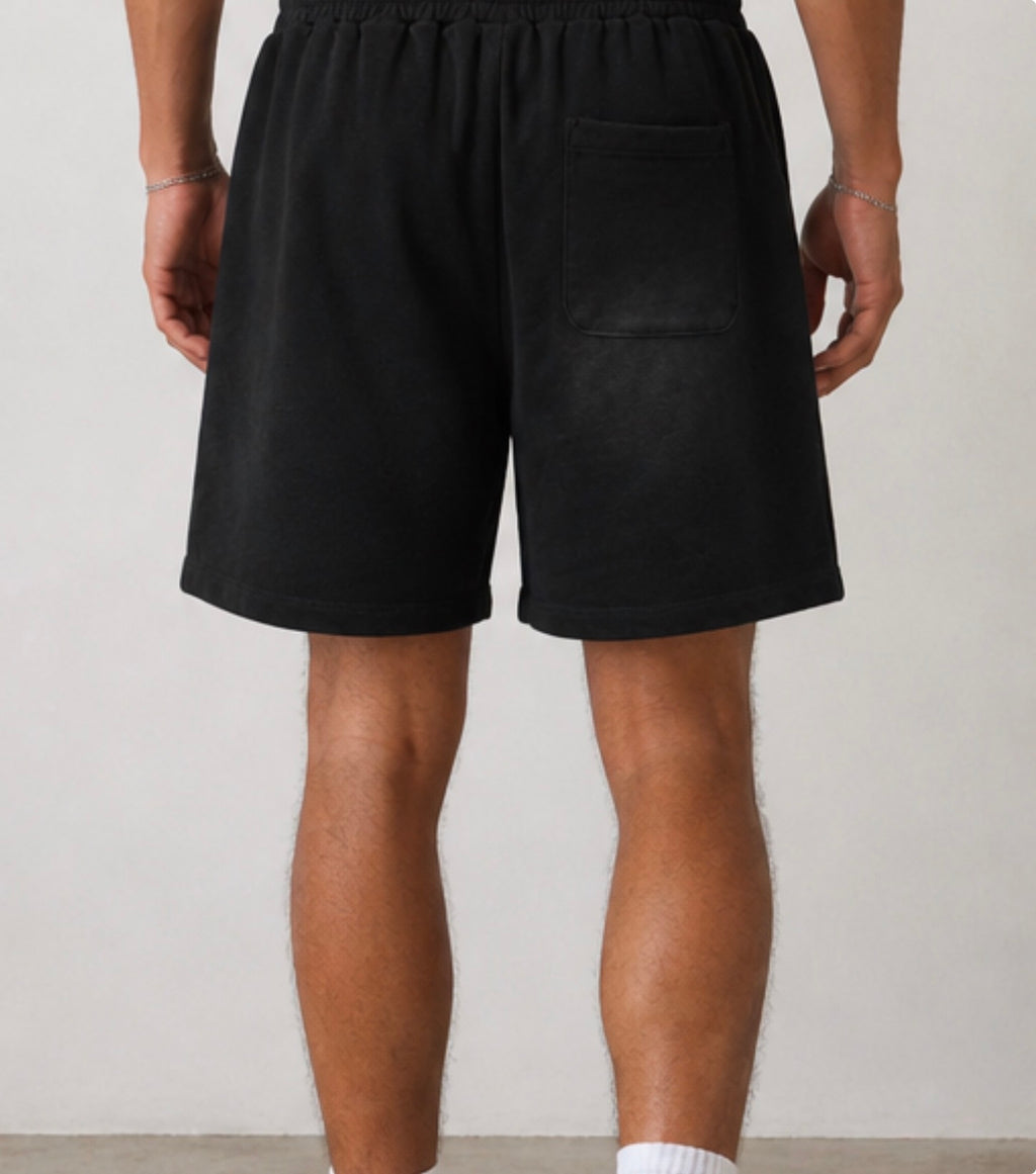 RUX Sun Fade Raw Edge Cotton Shorts Loose Fit