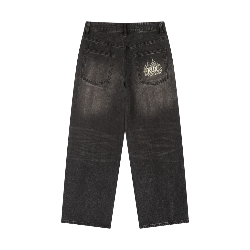 RUX Washed Loose Fit Denim Jeans