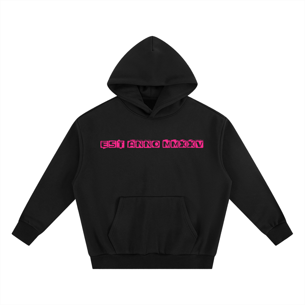 RUX EST ANNO MMXXV Essential Heavyweight Boxy Fleece Hoodie